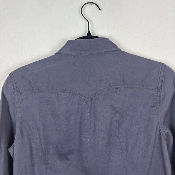 Levis Women's Pearl Snap Embroidered Blue Southwestern Blouse SZ Medium‎ Cowgirl - Picture 7 of 14